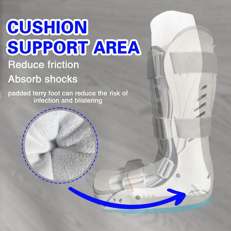 Ioryzek Walking Boot Socks air Cam Walker Cast Socks 2 Pairs Fracture Boot Brace Sock Surgical Orthopedics Sock for Men Women - Image 5